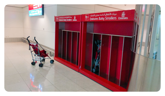 Infant scrollers at Emirates in Dubai Airport